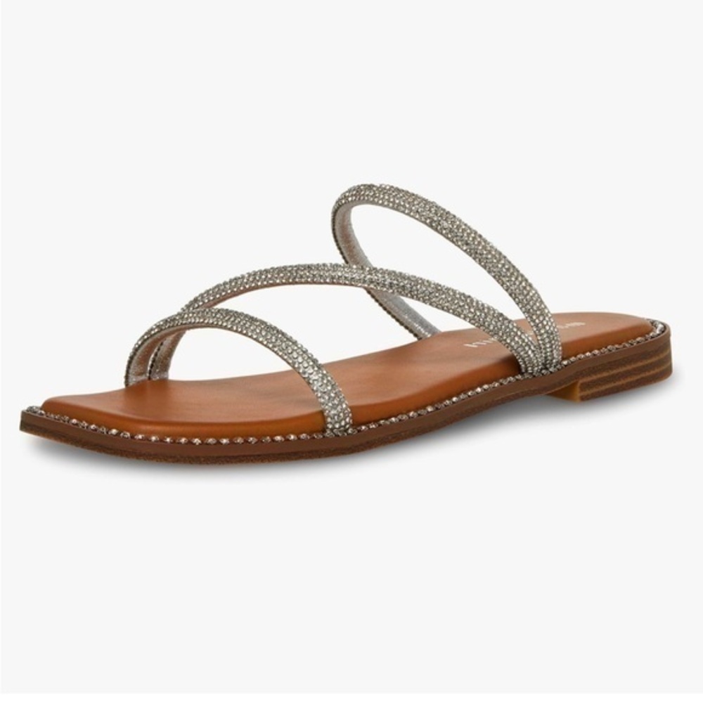 Madden Girl Women’s Prize Sandal Bedazzled silver 8